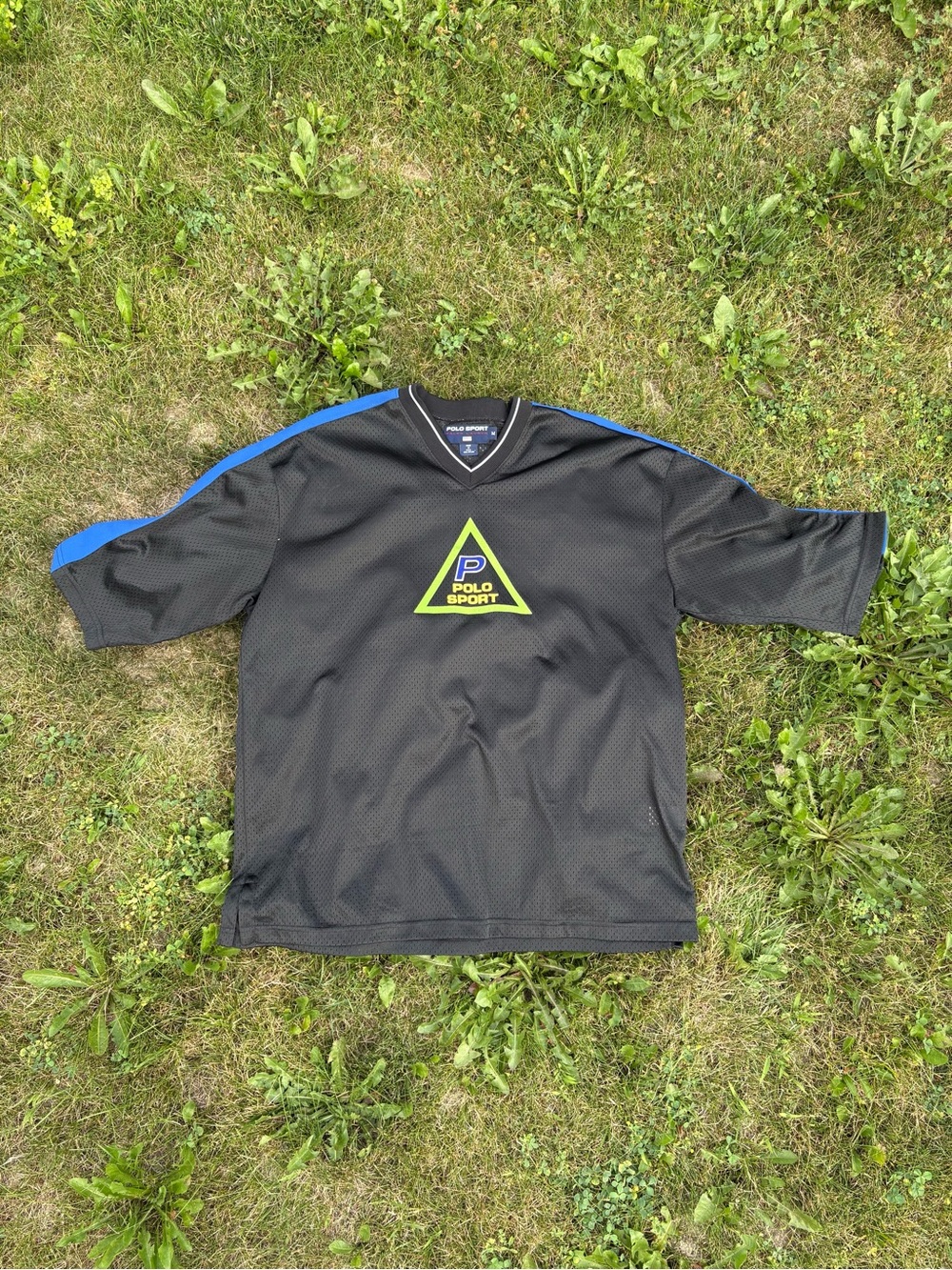Vintage Polo Sport Black Mesh Athletic Jersey Made In USA Large